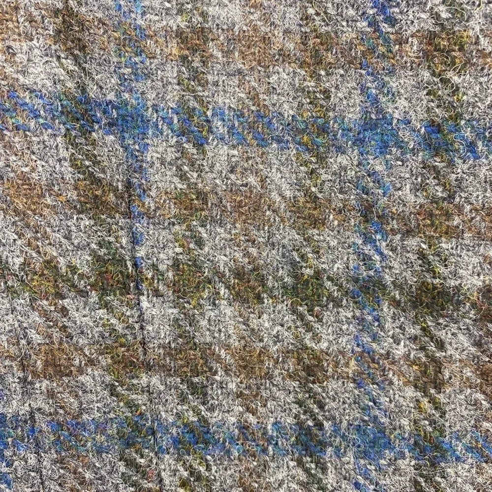 Franco Mirabelli Gray Blue 100% Wool Plaid Collar Blazer Size 10 - Picture 4 of 7